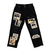 Mixed Emotions “Newspaper” Carpenter Pants Black