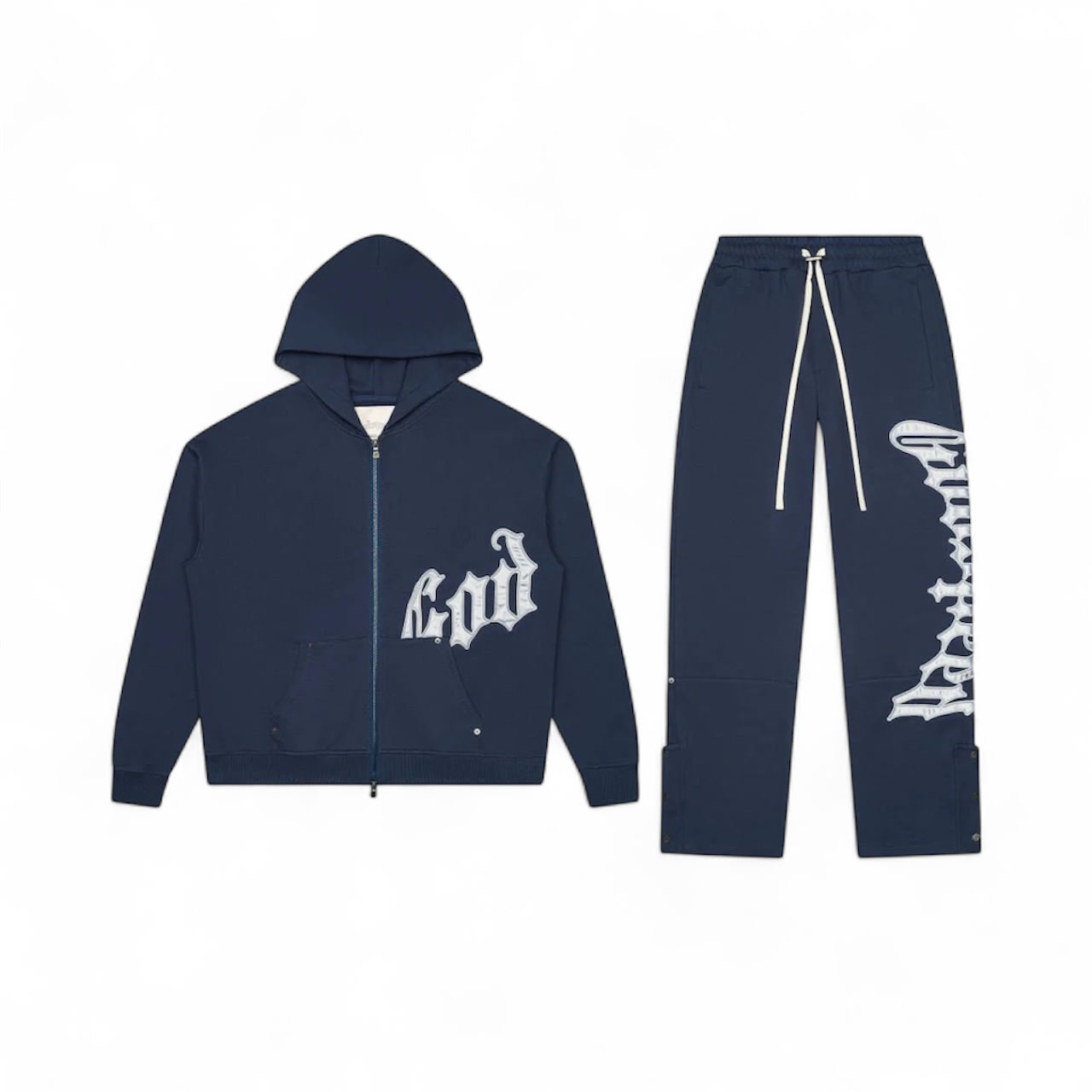 Godspeed OG Logo V2 Sweatsuit Navy/Silver Satin