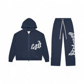 Godspeed OG Logo V2 Sweatsuit Navy/Silver Satin