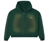 Happy Memories Don't Die Green Bean Crystal Zip Hoodie