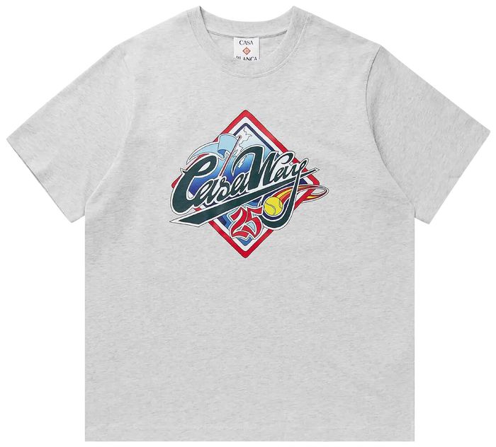 Casablanca Casa Way World Series Printed T-Shirt Grey