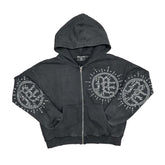 Mixed Emotions Eclipse Zip Up Hoodie Acid Grey