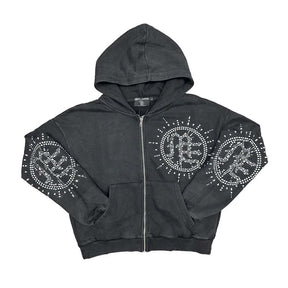 Mixed Emotions Eclipse Zip Up Hoodie Acid Grey
