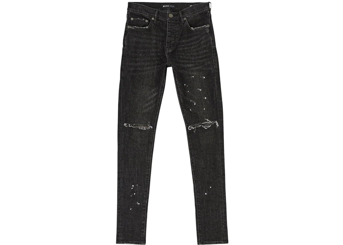 Purple Brand Over Spray Pants Black