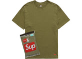Supreme Hanes Tagless Tees (2 Pack) Olive