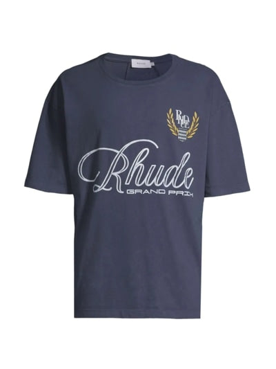 Rhude Logo Grand Prix Tee Navy
