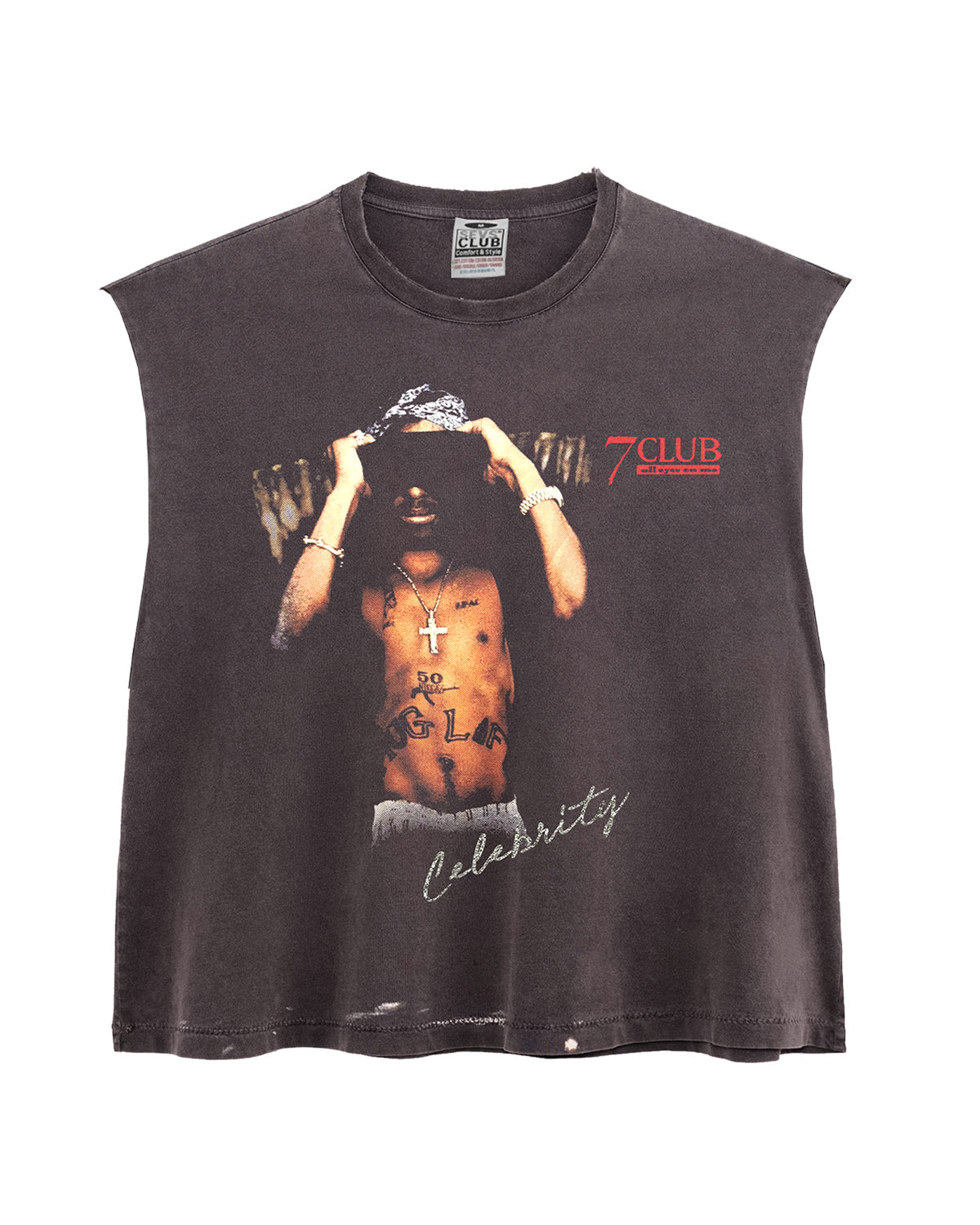 Triple Sevens Tupac Cutoff Tee Black