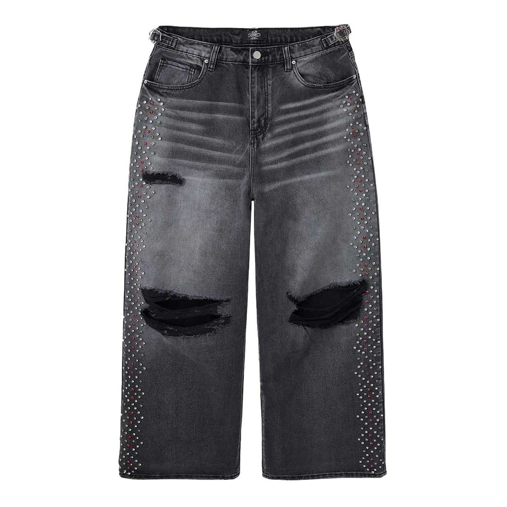 HMDD Crystal H-Star Baggies Denim Pant Black