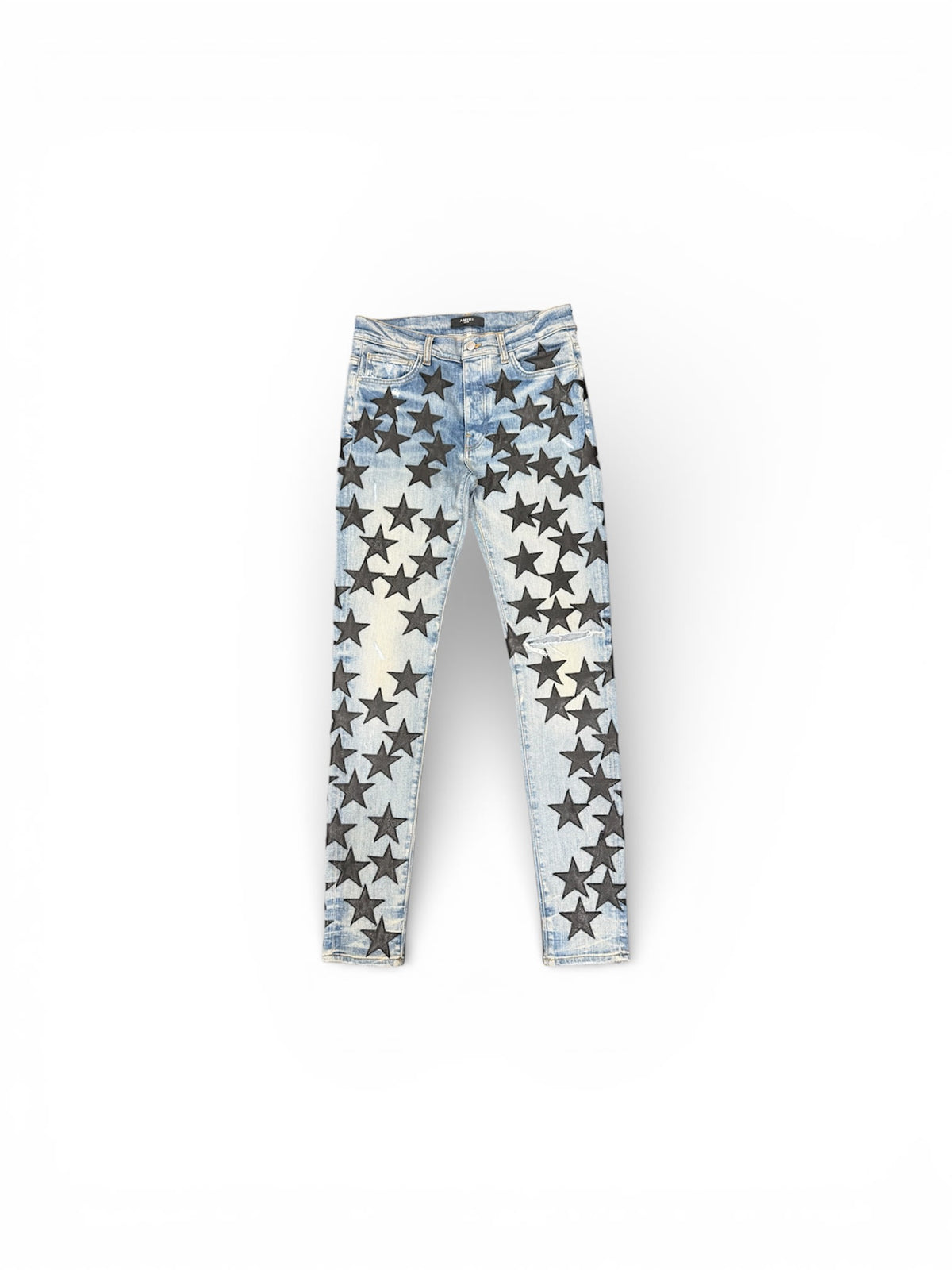 Amiri Chemist Leather Star Jeans Clay Indigo