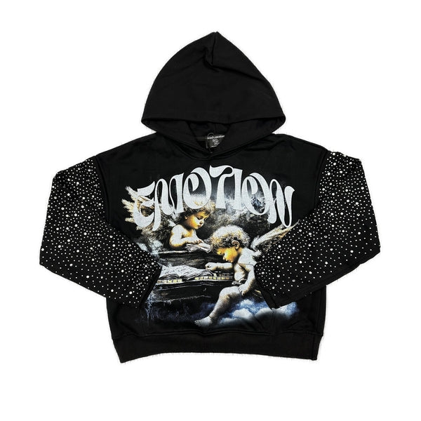 Mixed Emotions Fallen Angels Rhinestone Hoodie