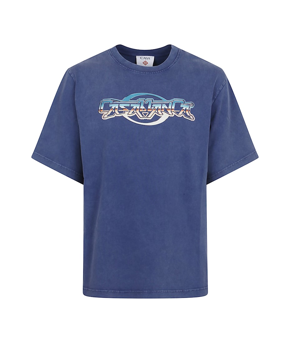 Casablanca Navy Jersey Chrome T-Shirt