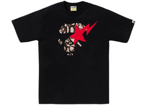 BAPE Trial Camo Ape Face Sta Tee Black/Beige