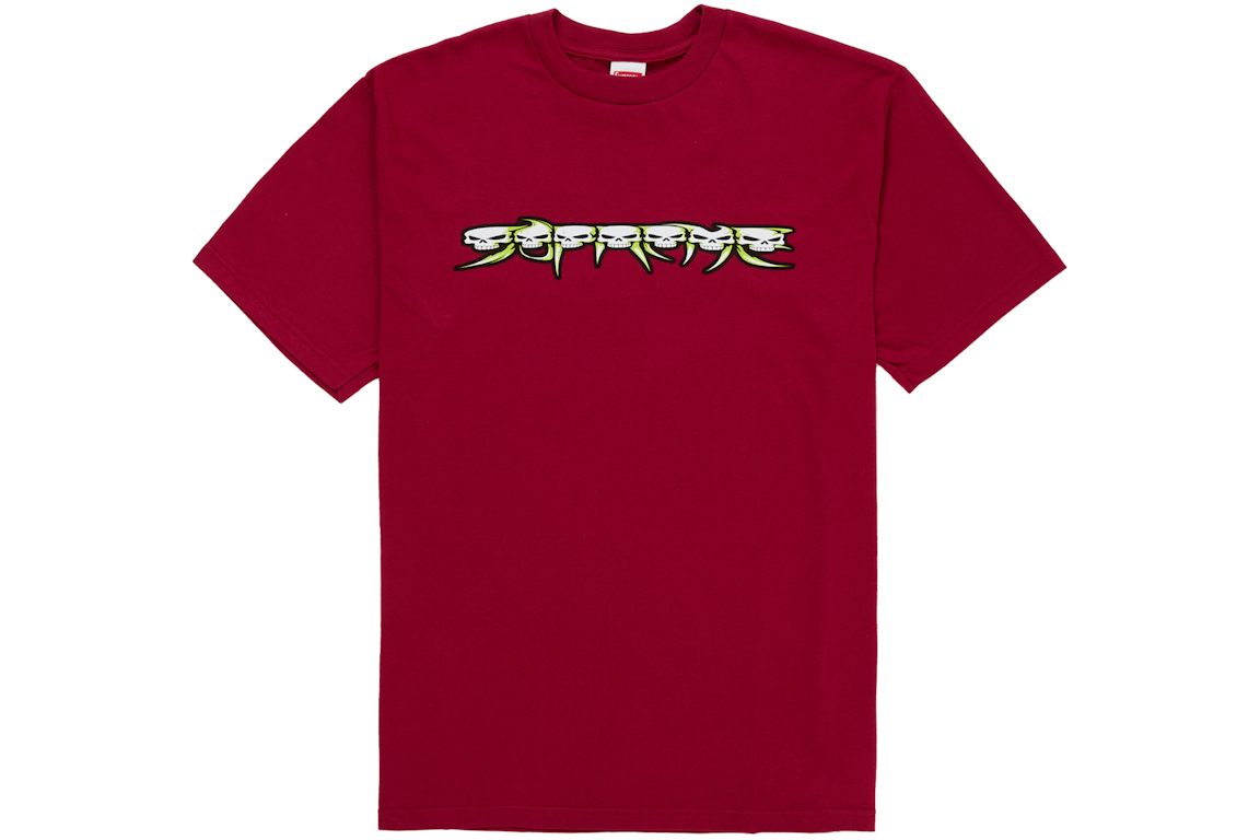 Supreme Skulls Spellout Tee Cardinal