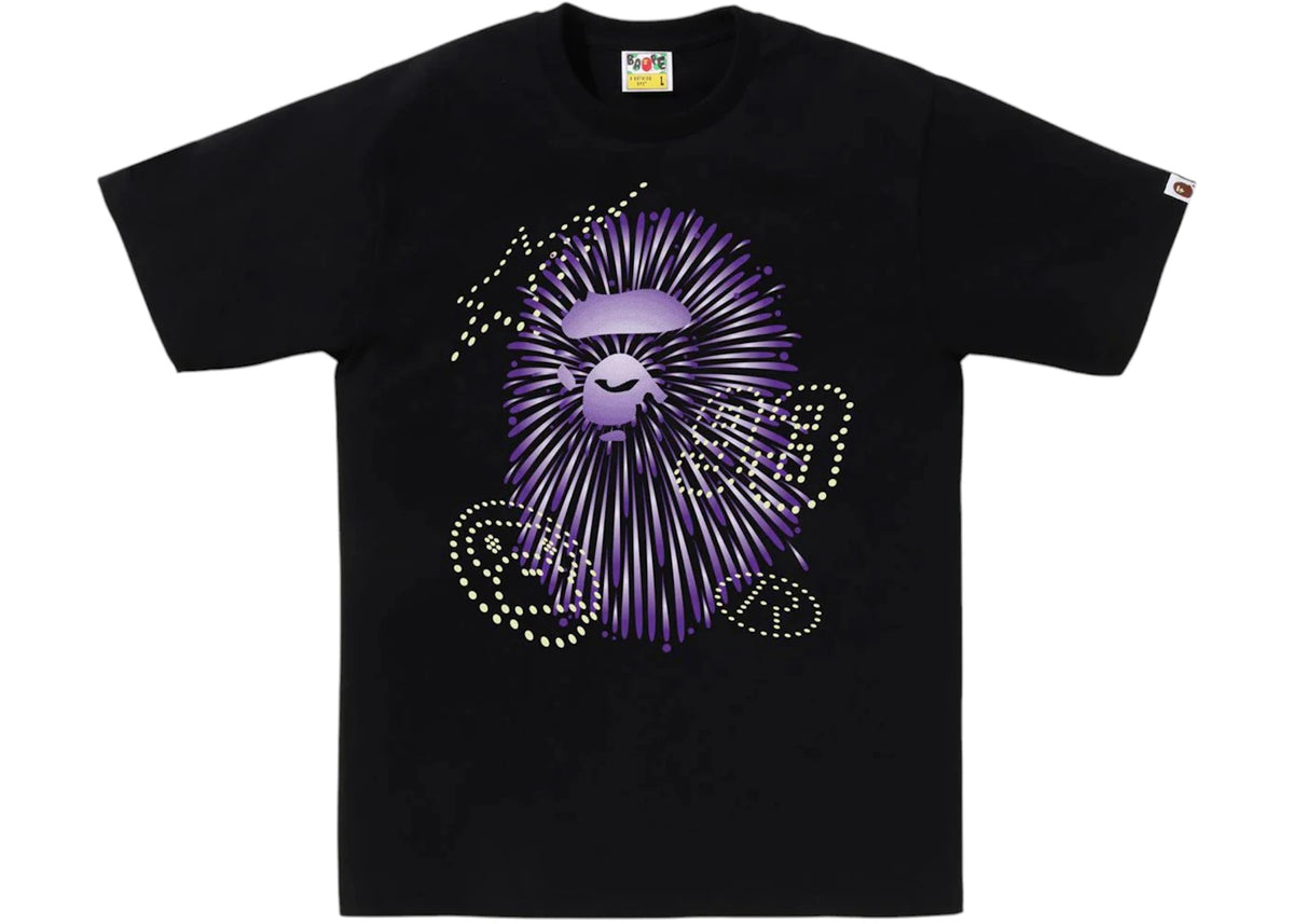 BAPE Firework Ape Head I Tee Black