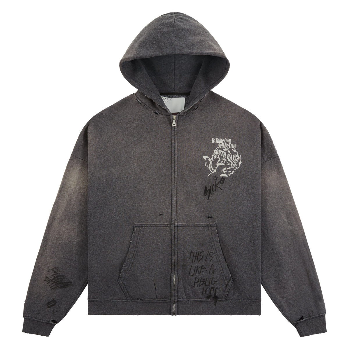 Paly Carrying The Message Zip Hoodie Gray