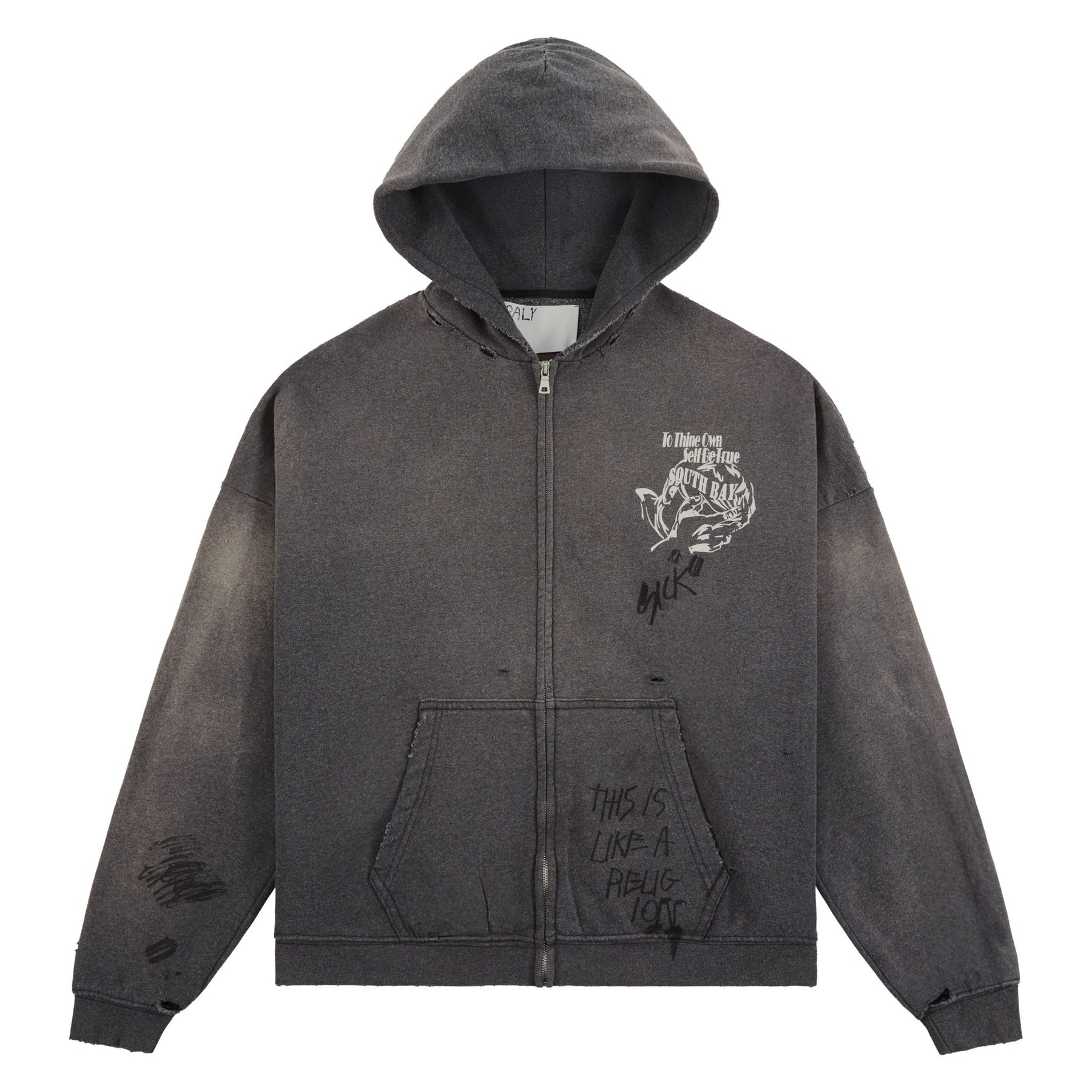 Paly Carrying The Message Zip Hoodie Gray