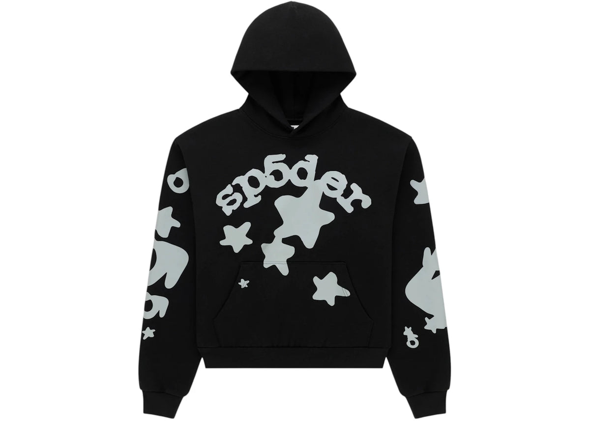 Sp5der Reflective Beluga Hoodie Black