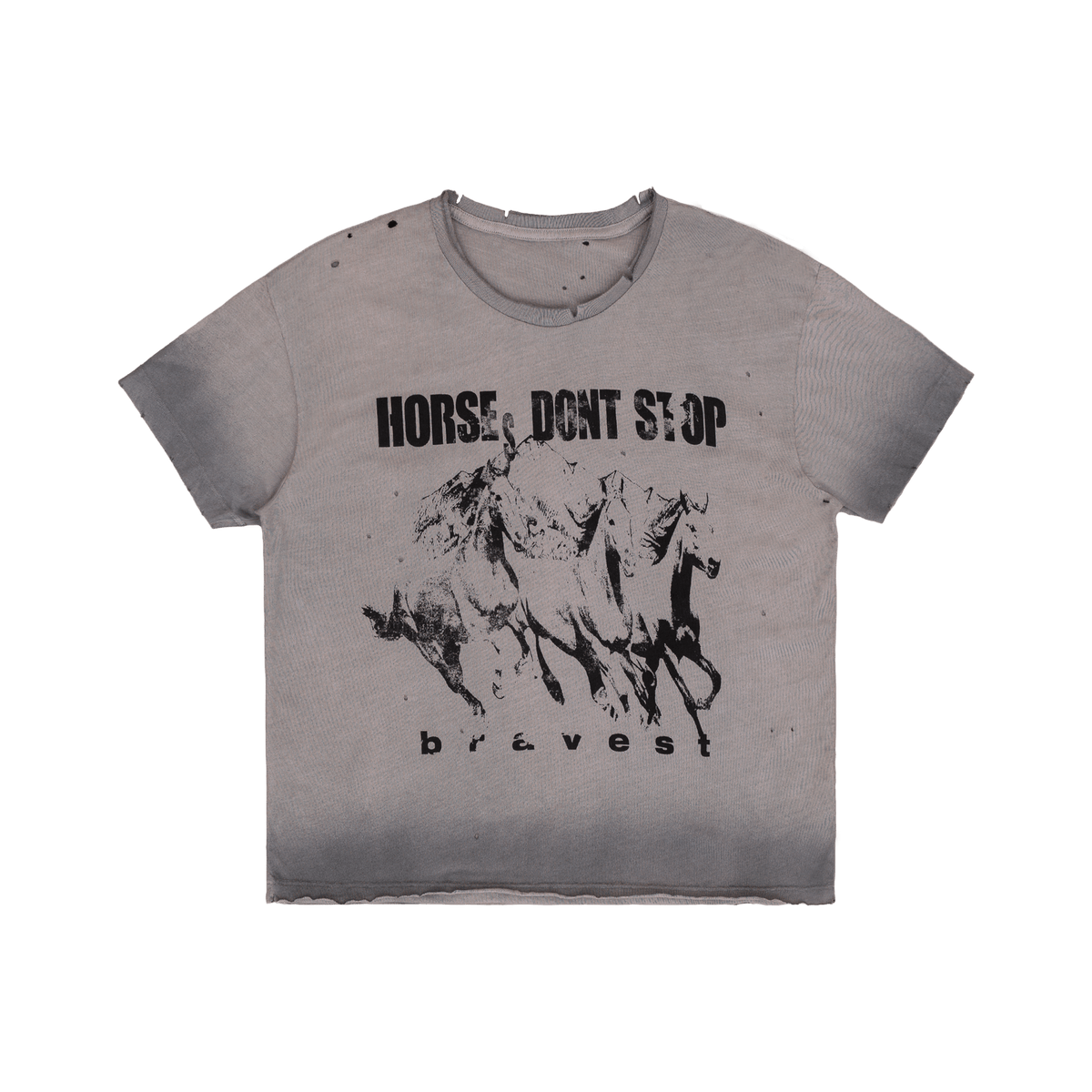 Bravest Studios Horses Vintage Tee Grey