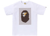 BAPE Sta Houndstooth Ape Head Tee White/Brown