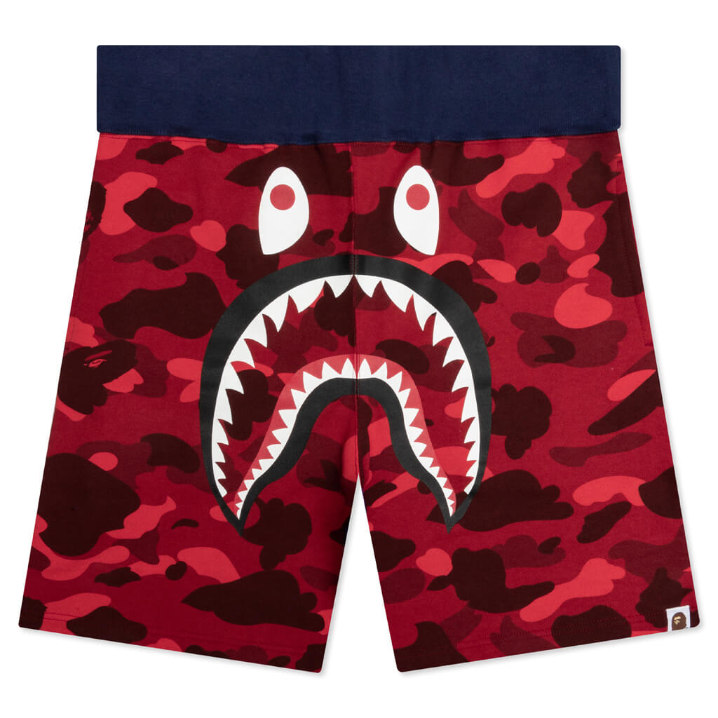 Bape Crazy Camo Shark Sweat Shorts Red