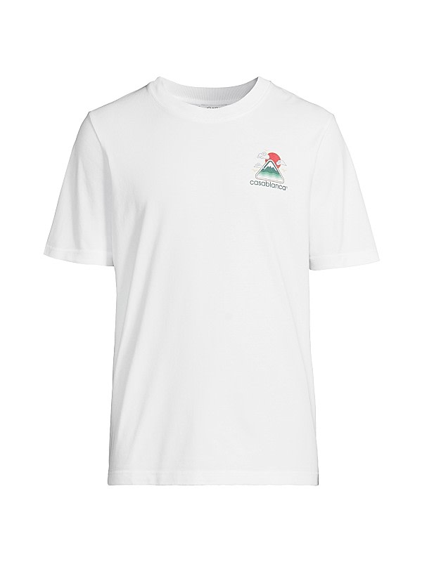 Casablanca Montagne Ondulée Logo Tee White