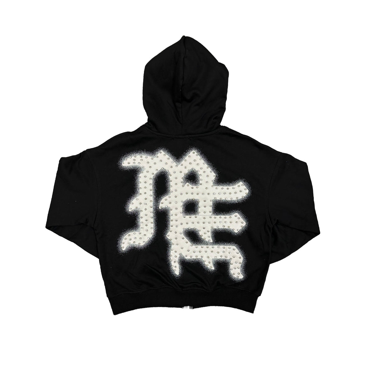 Mixed Emotions Black End Rhinestone Hoodie