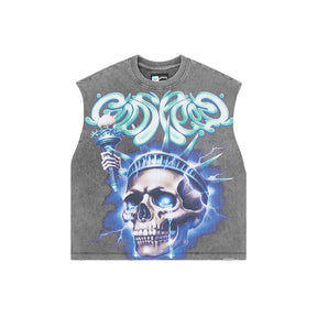 Godspeed Liberty Tears Sleeveless Tee Grey