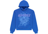 Sp5der Rhinestone Punk V2 Hoodie Blue
