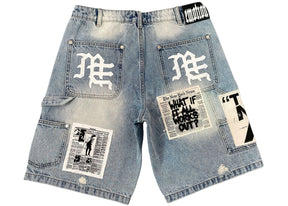 Mixed Emotions AI Denim Shorts Blue