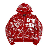 Mixed Emotions Red 'Graffiti' Hoodie