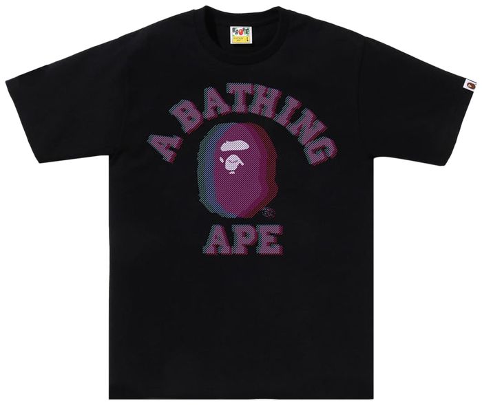 Bape Glitch Art College Tee Black