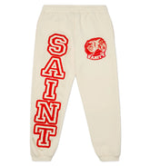 Saint Vanity Varsity Sweatpants Cream Red