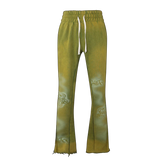 Lost Intricacy Green Flare Sweatpants