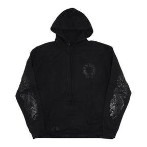 Chrome Hearts Black Pullover Horseshoe Floral Hoodie