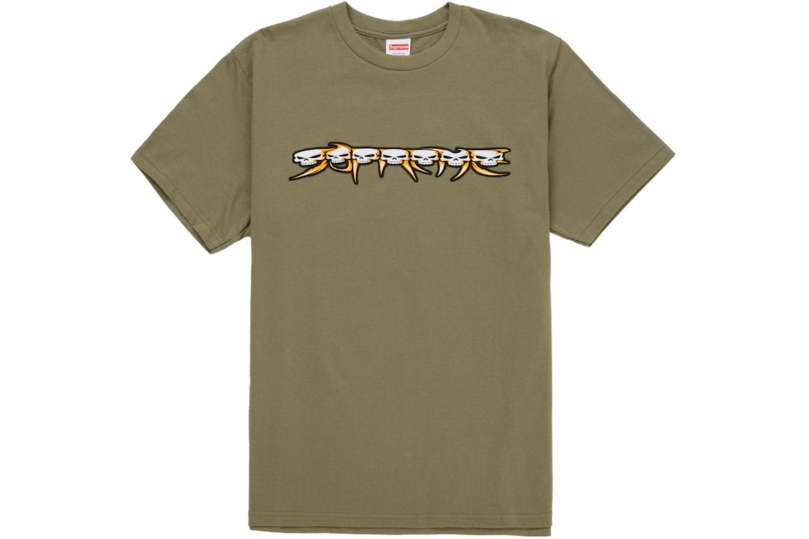 Supreme Skulls Spellout Tee Light Olive