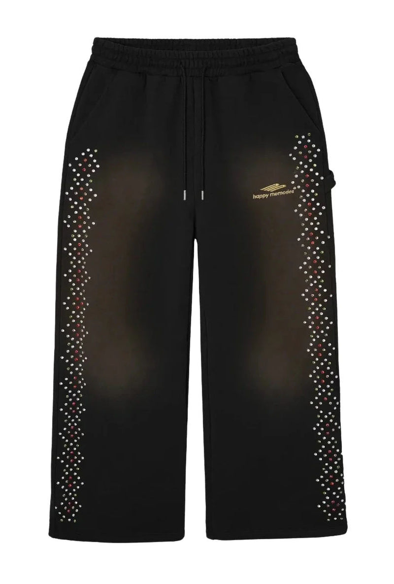 Happy Memories Don't Die Crystal Sweatpants Black