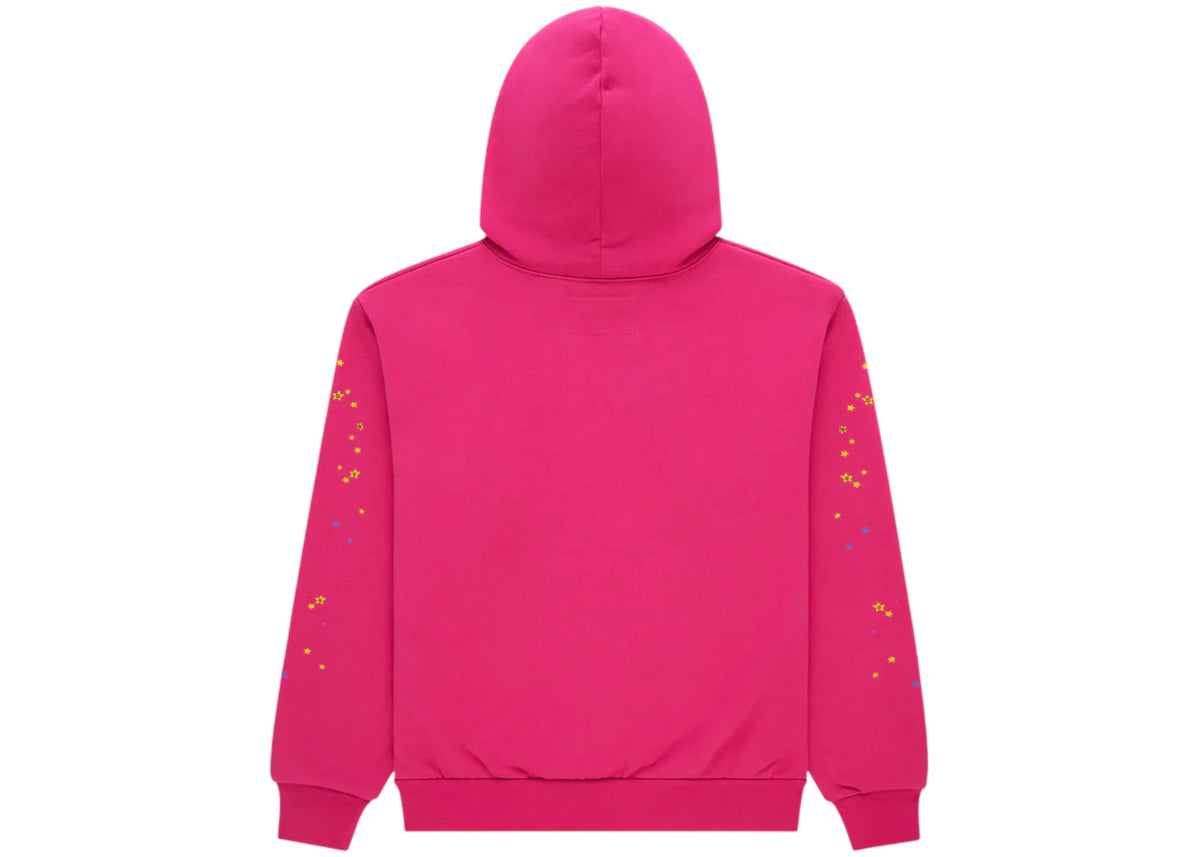 Sp5der Angel Number Hoodie Pink