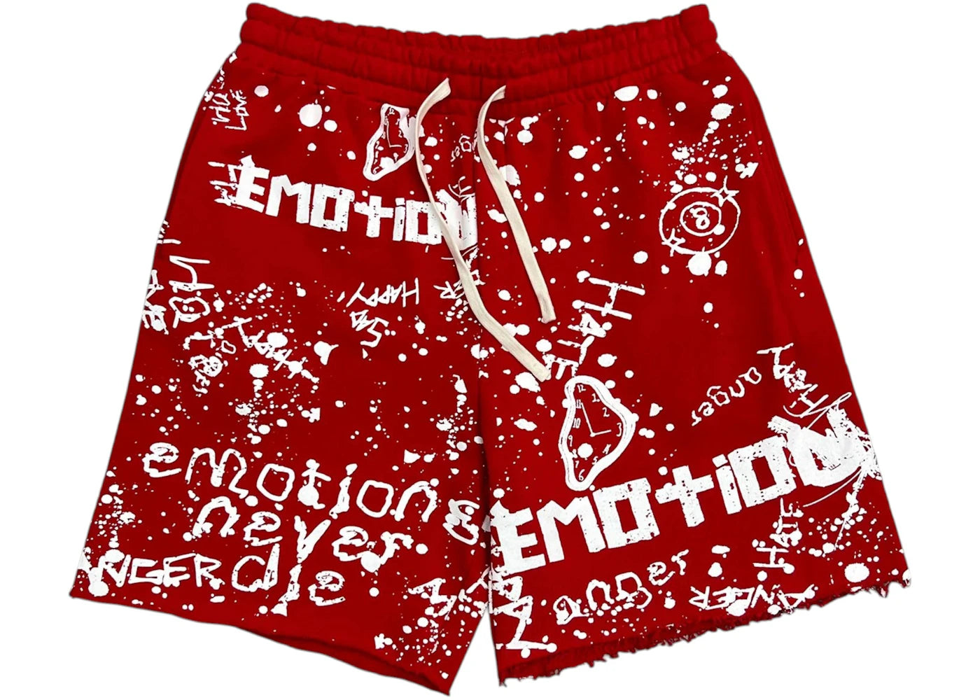 Mixed Emotion Graffiti Shorts Red