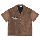 Triple Sevens Nylon Brown Button Up
