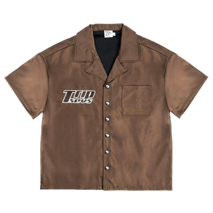 Triple Sevens Nylon Brown Button Up