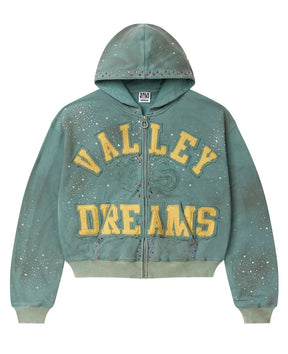 Vale Forever Bank Rhinestone Zip Up Hoodie