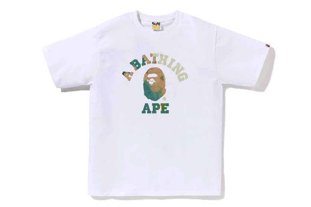 BAPE Tie Dye College Tee White/Beige
