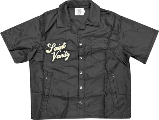 Saint Vanity Nylon Button Up Shirt Black