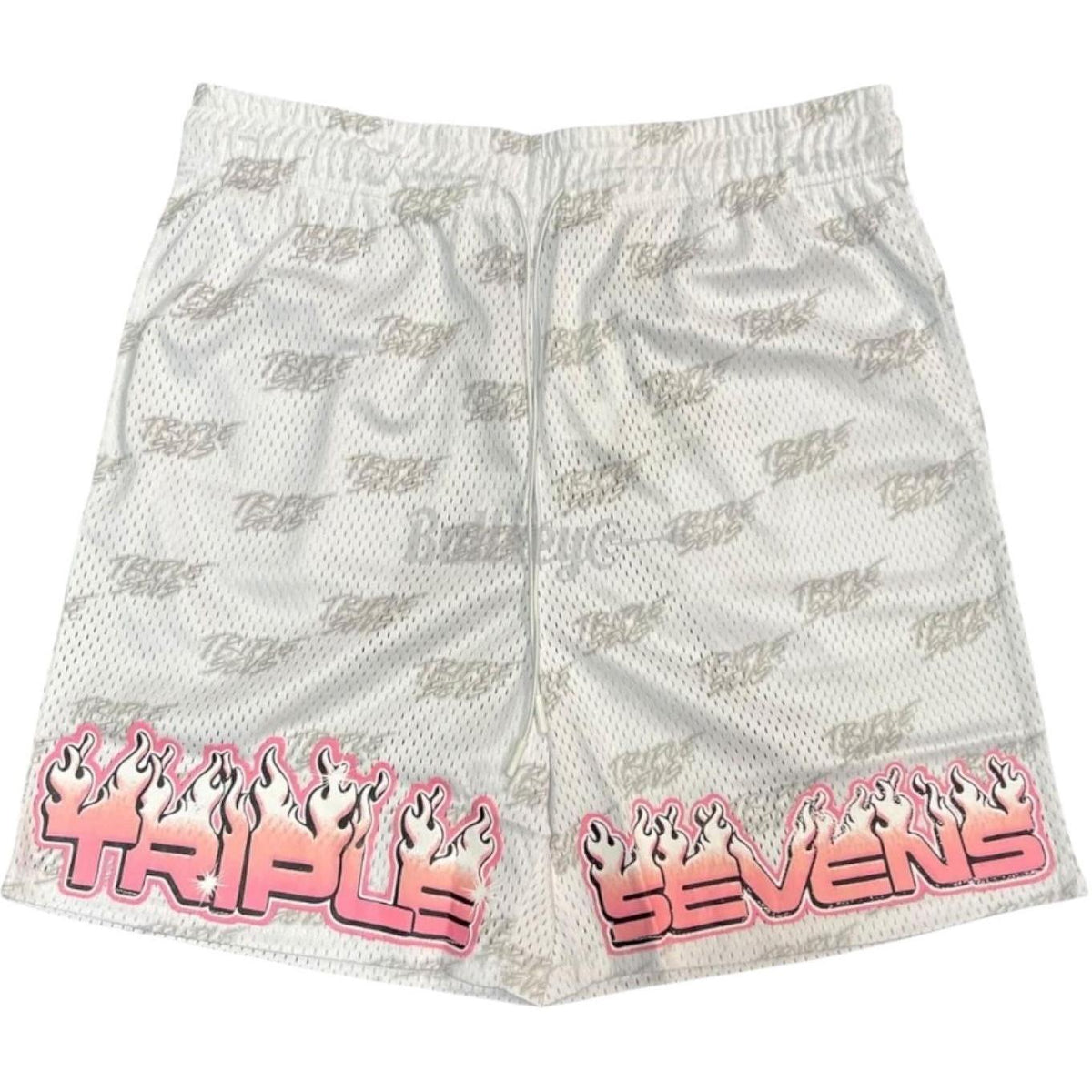 Triple Sevens White Mesh Shorts