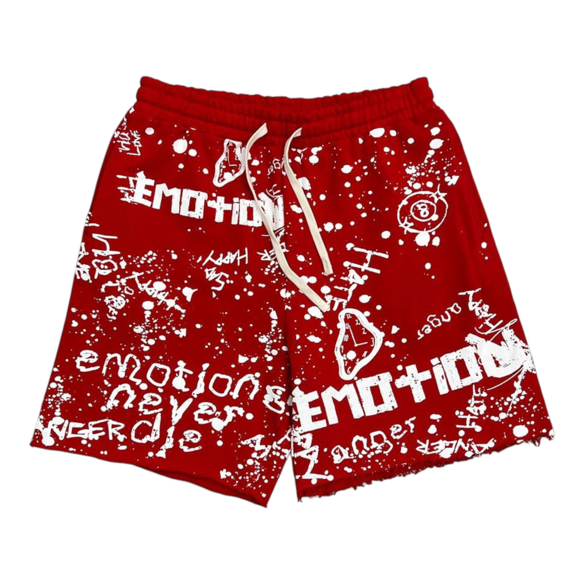 Mixed Emotions Red 'Graffiti' Shorts