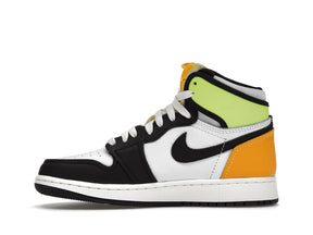 Jordan 1 Retro High White Black Volt University Gold (GS)