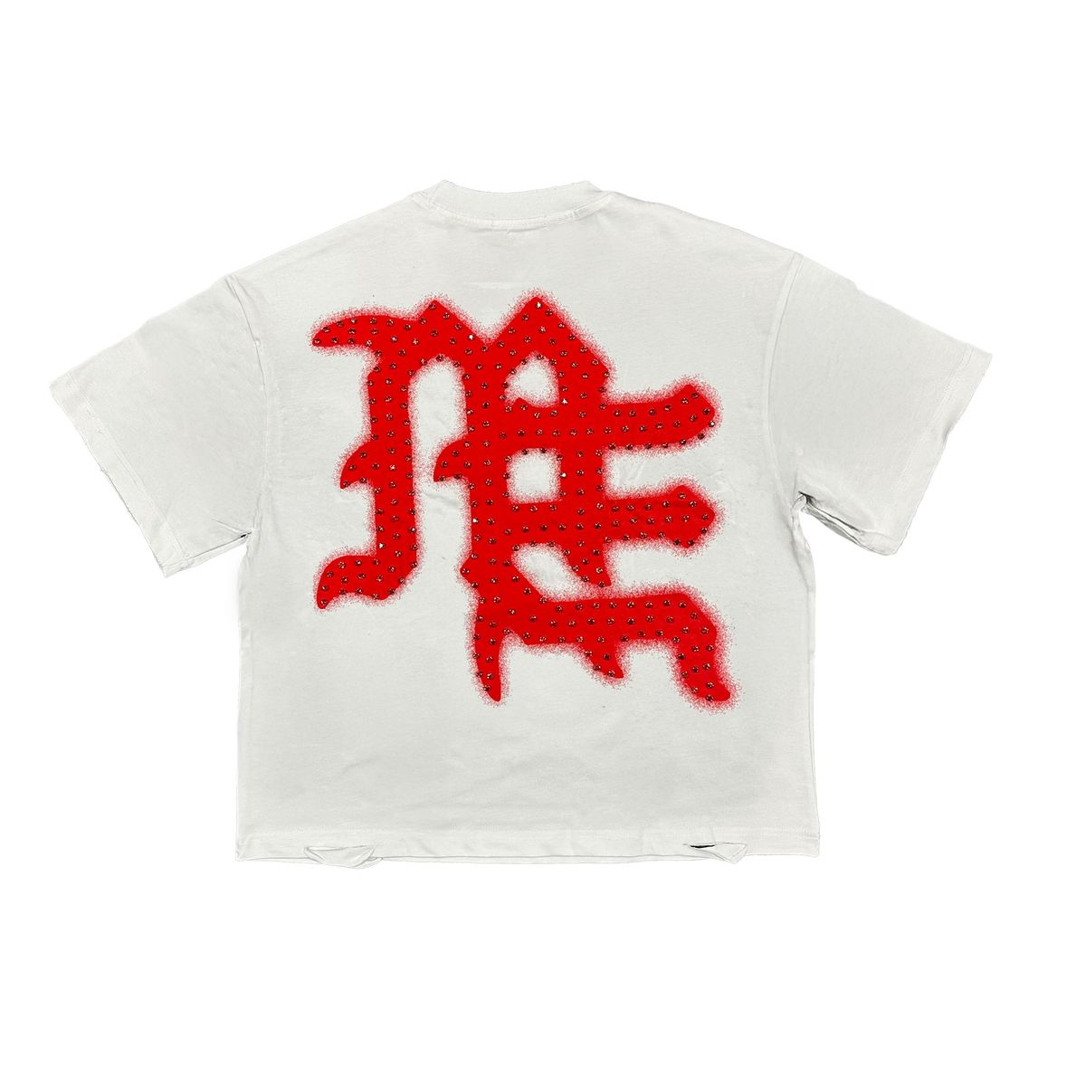 Mixed Emotions ‘End’ Rhinestone Tee Red