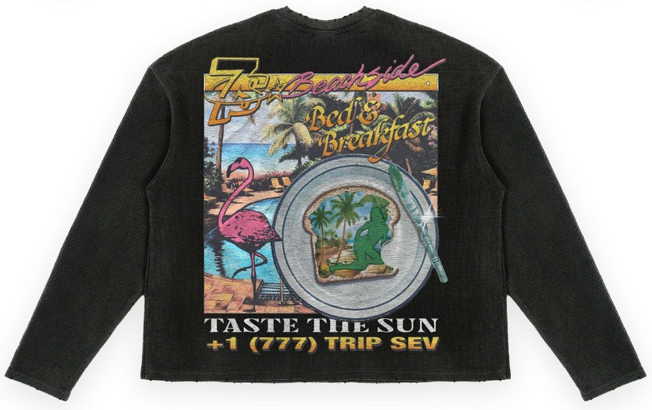 Triple Sevens Weekend Getaway Thermal Tee Black