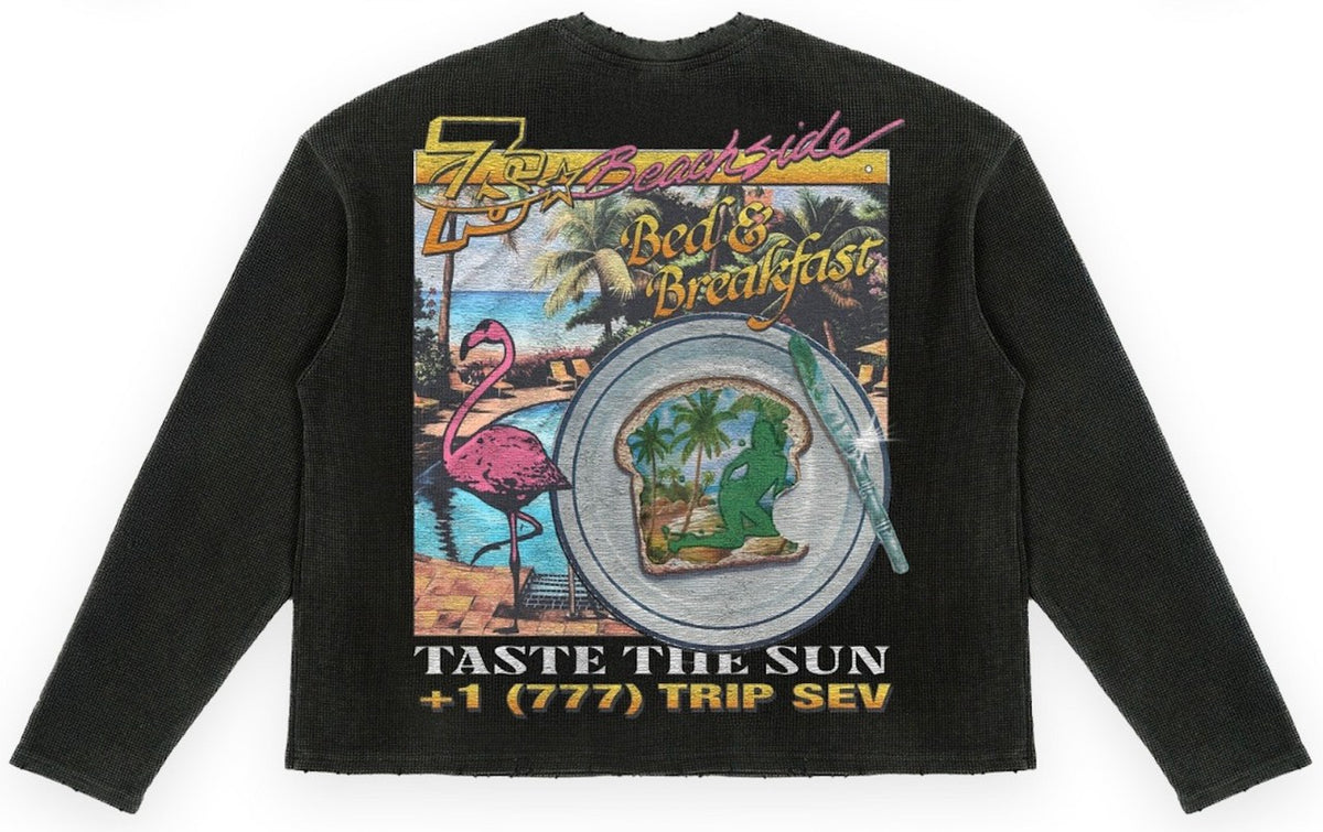 Triple Sevens Weekend Getaway Thermal Tee Black