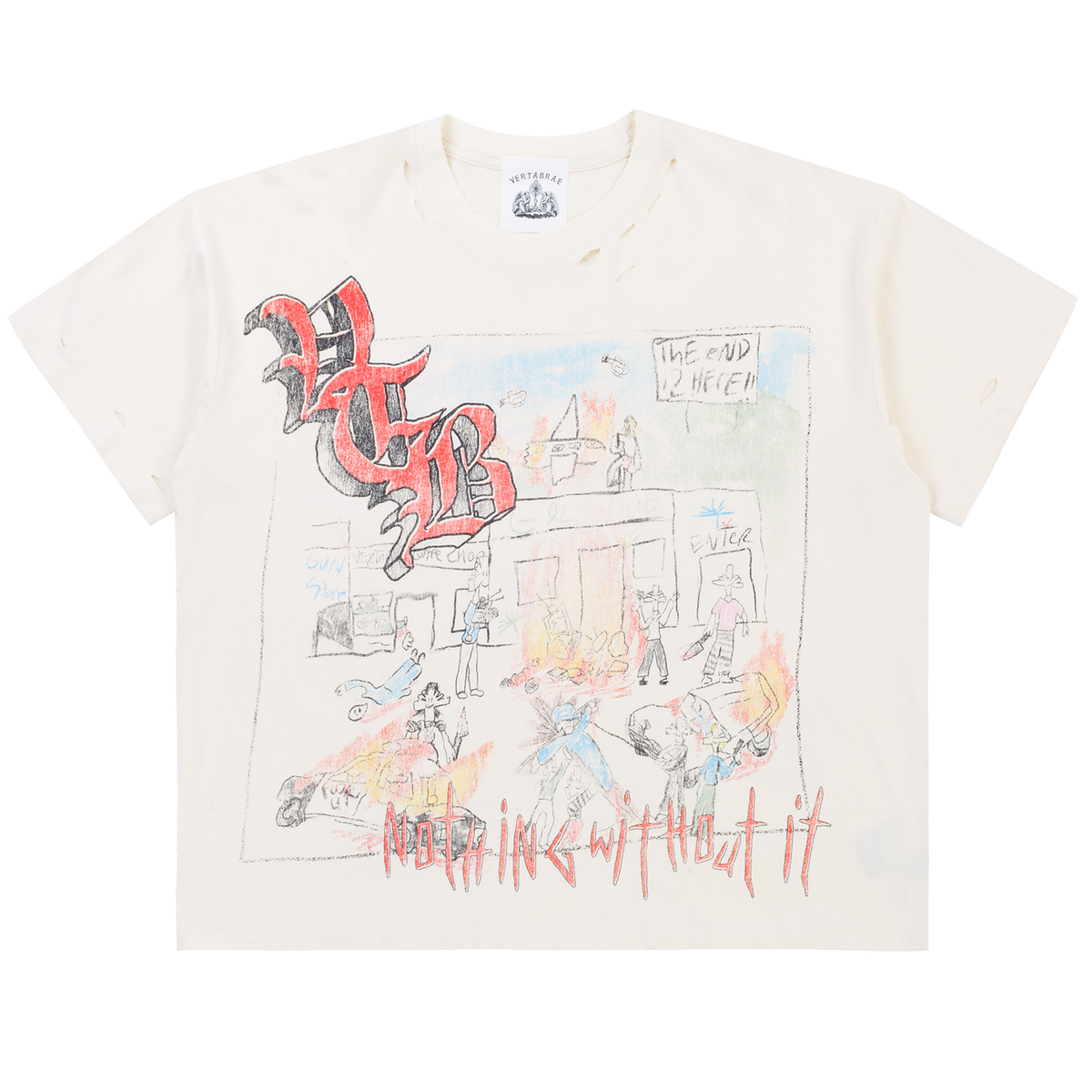 Vertabrae Riot Tee Vintage White